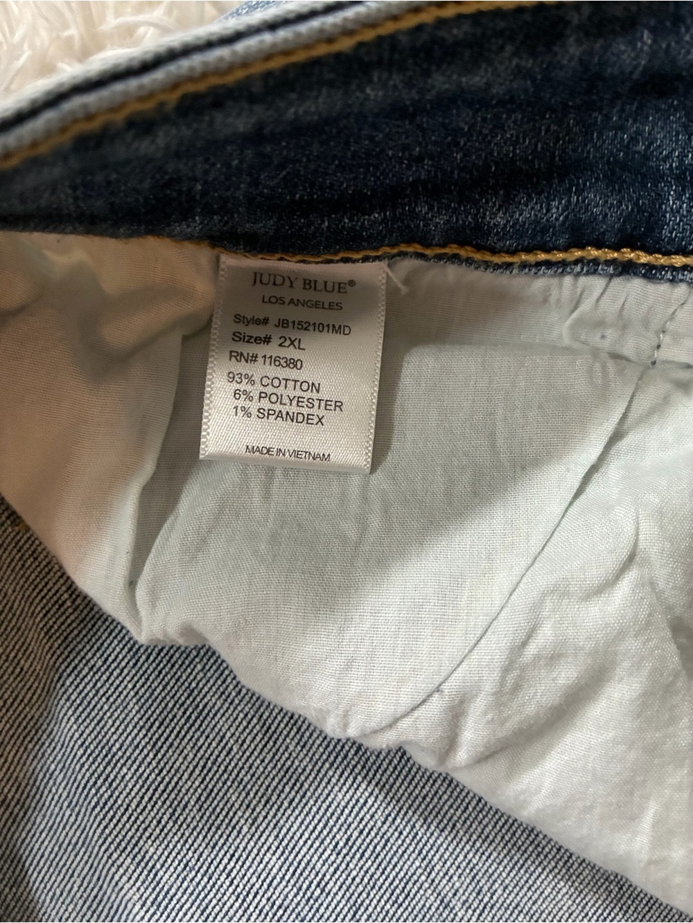 NEW Judy Blue High Rise Waisted Y2K Distressed Hem Bermuda Denim Shorts Plus 2XL - Picture 7 of 10